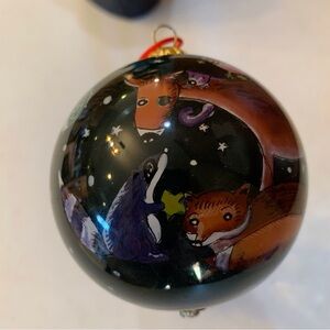 Reverse Painted “Creatures Great & Small” Ornament Viv Eisner-Hess 1996
Signed